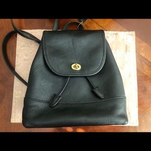 Vintage Coach Black Leather Backpack